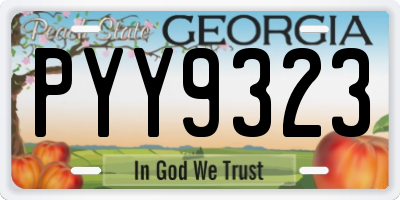 GA license plate PYY9323
