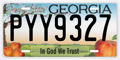 GA license plate PYY9327