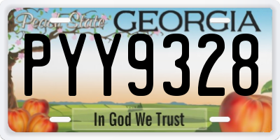 GA license plate PYY9328