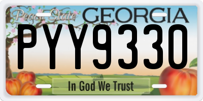 GA license plate PYY9330
