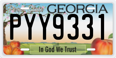 GA license plate PYY9331