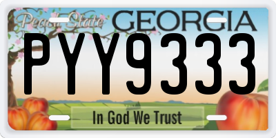 GA license plate PYY9333