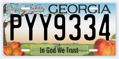 GA license plate PYY9334