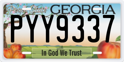 GA license plate PYY9337