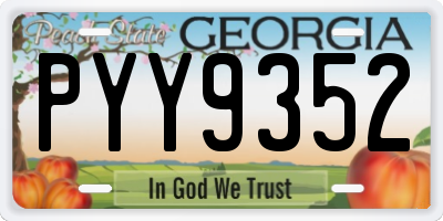 GA license plate PYY9352