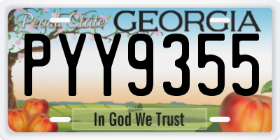 GA license plate PYY9355