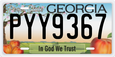 GA license plate PYY9367