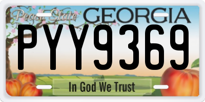 GA license plate PYY9369