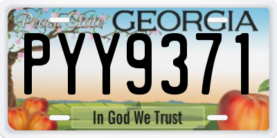 GA license plate PYY9371