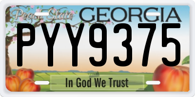 GA license plate PYY9375