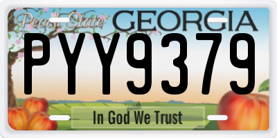 GA license plate PYY9379
