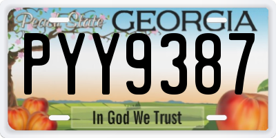 GA license plate PYY9387