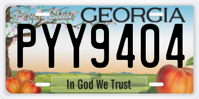 GA license plate PYY9404