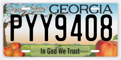 GA license plate PYY9408