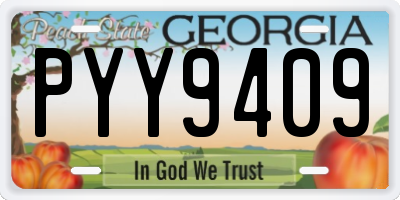 GA license plate PYY9409