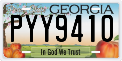 GA license plate PYY9410