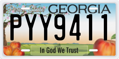 GA license plate PYY9411