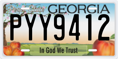 GA license plate PYY9412