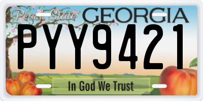 GA license plate PYY9421