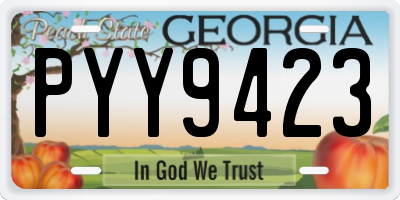 GA license plate PYY9423