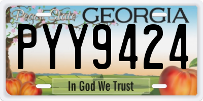 GA license plate PYY9424