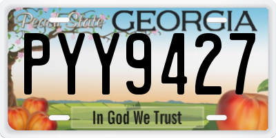 GA license plate PYY9427