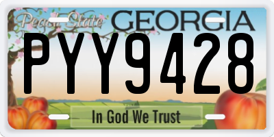 GA license plate PYY9428