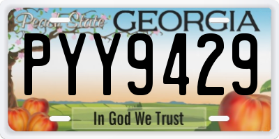 GA license plate PYY9429