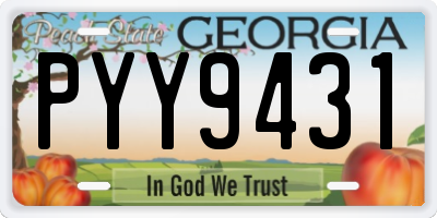 GA license plate PYY9431