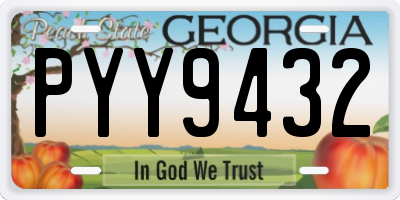 GA license plate PYY9432