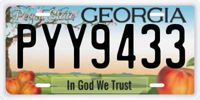 GA license plate PYY9433