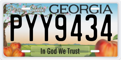 GA license plate PYY9434