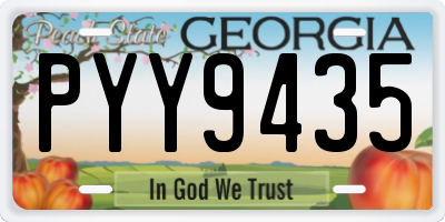 GA license plate PYY9435