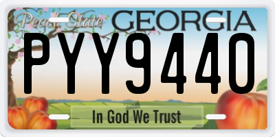 GA license plate PYY9440