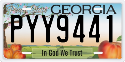 GA license plate PYY9441