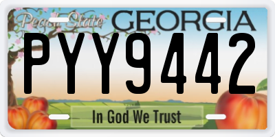 GA license plate PYY9442