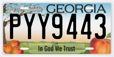 GA license plate PYY9443