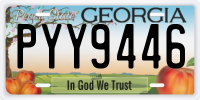 GA license plate PYY9446