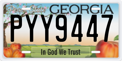 GA license plate PYY9447