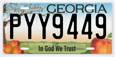 GA license plate PYY9449
