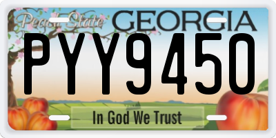 GA license plate PYY9450