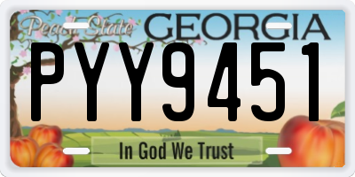 GA license plate PYY9451