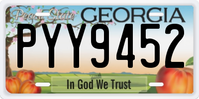 GA license plate PYY9452