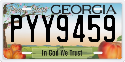 GA license plate PYY9459