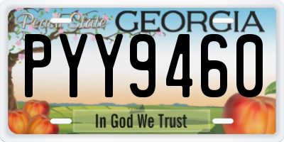 GA license plate PYY9460