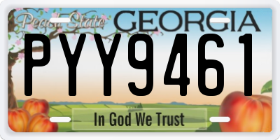 GA license plate PYY9461