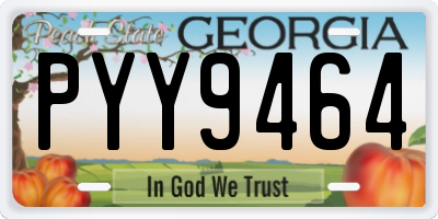 GA license plate PYY9464