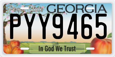 GA license plate PYY9465