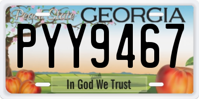 GA license plate PYY9467