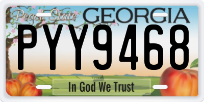 GA license plate PYY9468